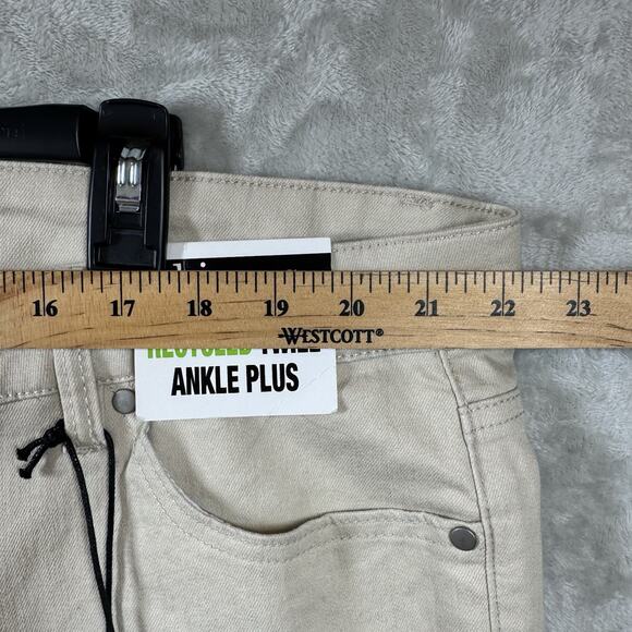d.jeans NEW Womens Denim Jeans 22W Beige Ankle Plus Stretch Zipper Pockets - Picture 6 of 12